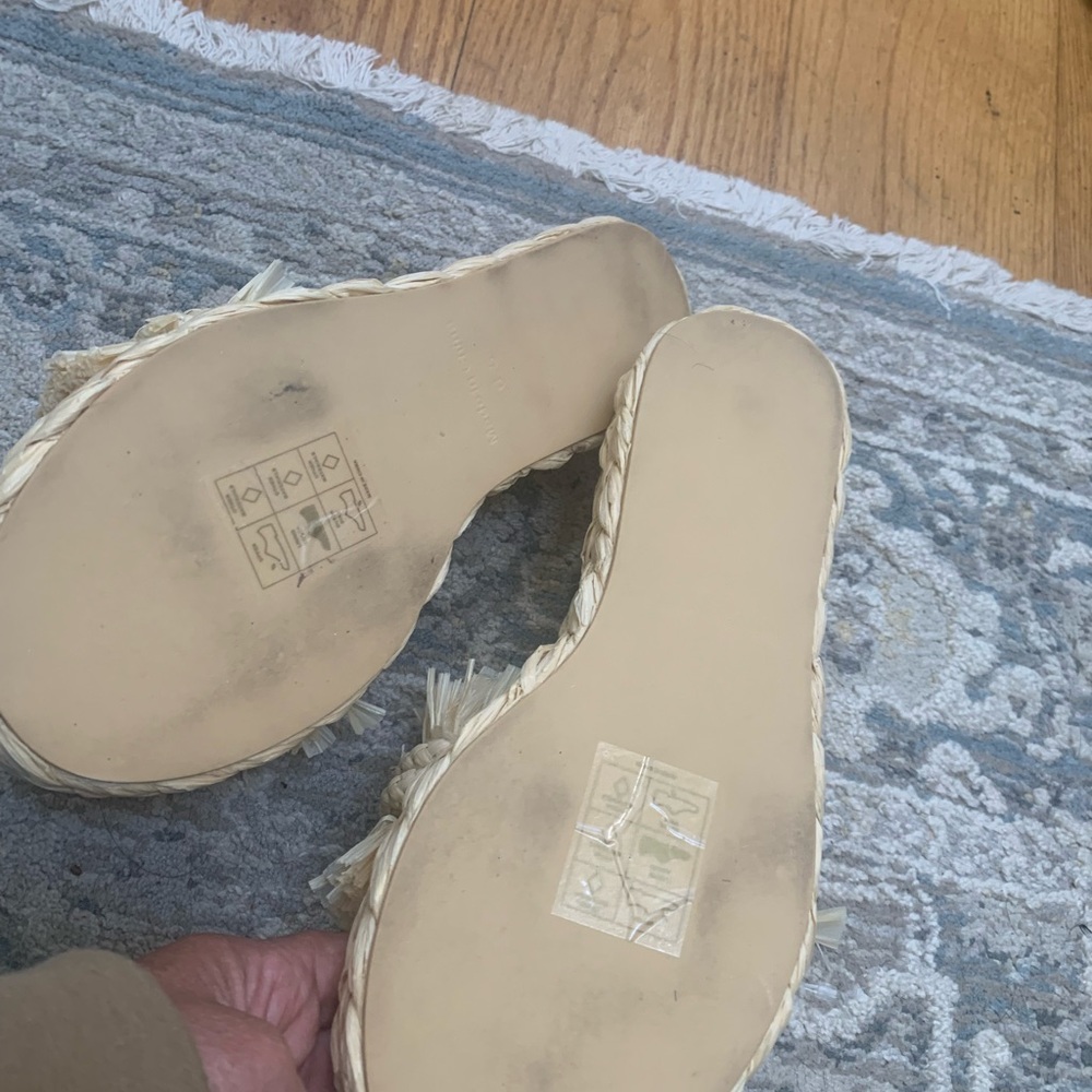 Chic Cream Fringe Espadrille Slides - Picture 3 of 4